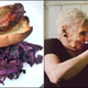 Oma’s red cabbage with grilled brats (left); Oma and Kate!